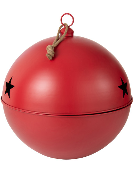 Grande Boule de Noël déco XXL à suspendre Diamètre 80 cm en Métal Rouge Mat Motif étoiles Stello - 1