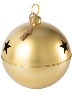 Grande Boule de Noël déco XL à suspendre Diamètre 51 cm en Métal Doré Motif étoiles Stello - 1
