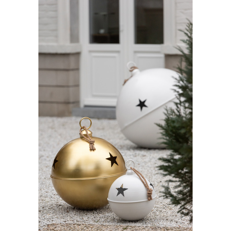 Grande Boule de Noël déco XL à suspendre Diamètre 51 cm en Métal Doré Motif étoiles Stello - 2