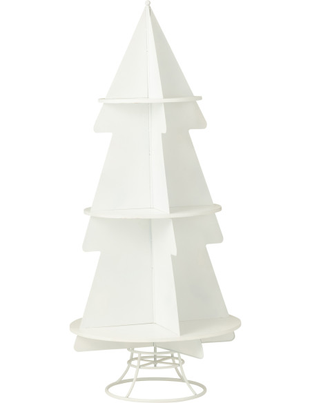 Étagère originale Sapin de Noël 3 niveaux 170 cm en Métal Blanc X'mas - 1
