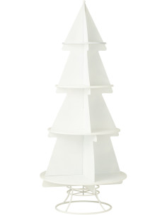Grande Étagère originale Sapin de Noël 4 niveaux 214 cm en Métal Blanc X'mas - 1