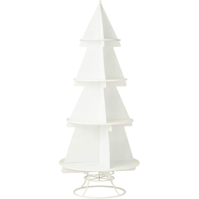 Grande Étagère originale Sapin de Noël 4 niveaux 214 cm en Métal Blanc X'mas - 1