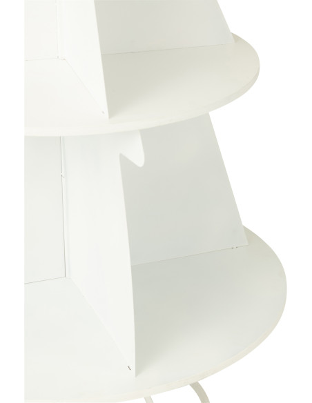 Grande Étagère originale Sapin de Noël 4 niveaux 214 cm en Métal Blanc X'mas - 3