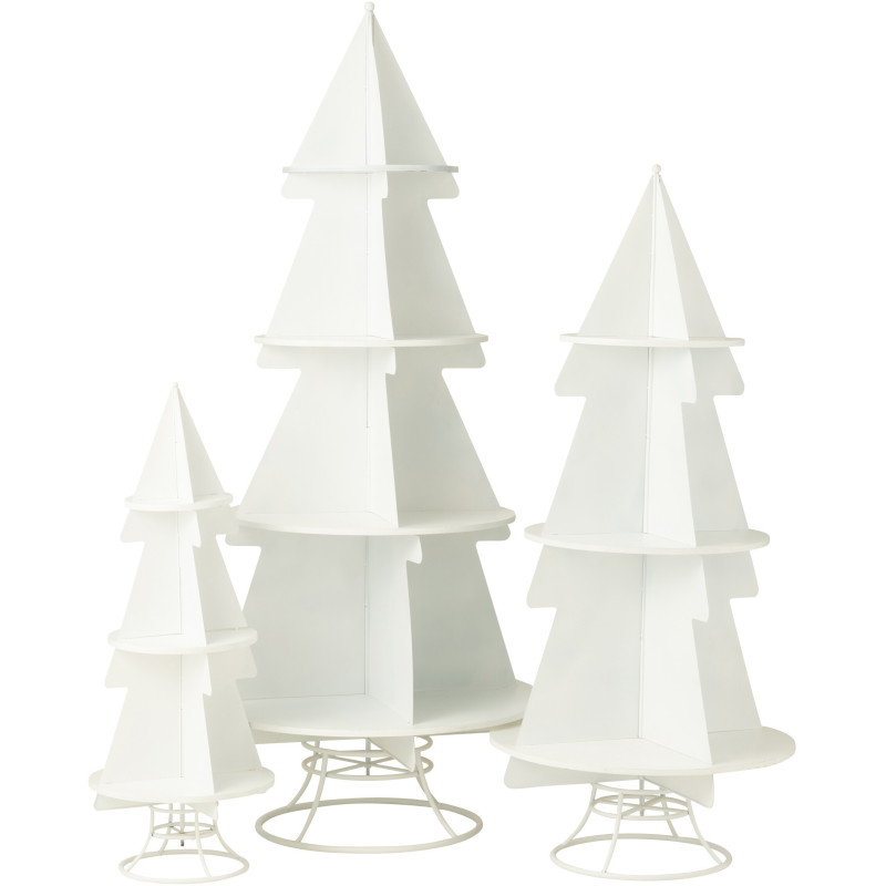 Grande Étagère originale Sapin de Noël 4 niveaux 214 cm en Métal Blanc X'mas - 5