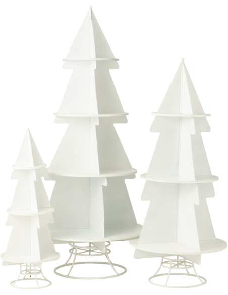 Grande Étagère originale Sapin de Noël 4 niveaux 214 cm en Métal Blanc X'mas - 5