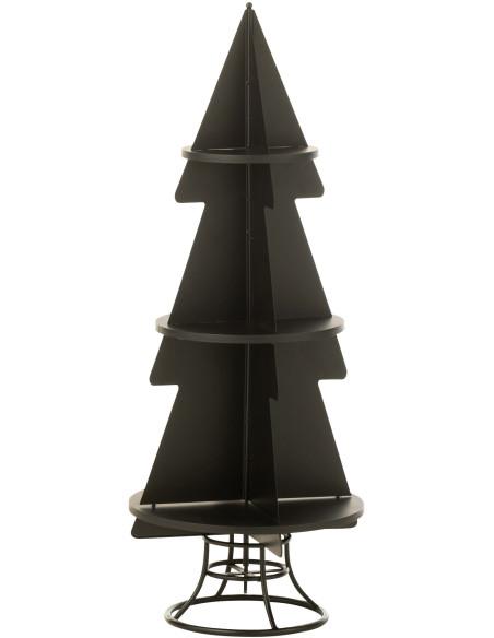 Étagère originale Sapin de Noël 3 niveaux 120 cm en Métal Noir X'mas - 1