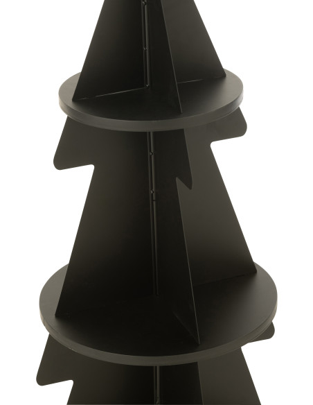 Étagère originale Sapin de Noël 3 niveaux 120 cm en Métal Noir X'mas - 4