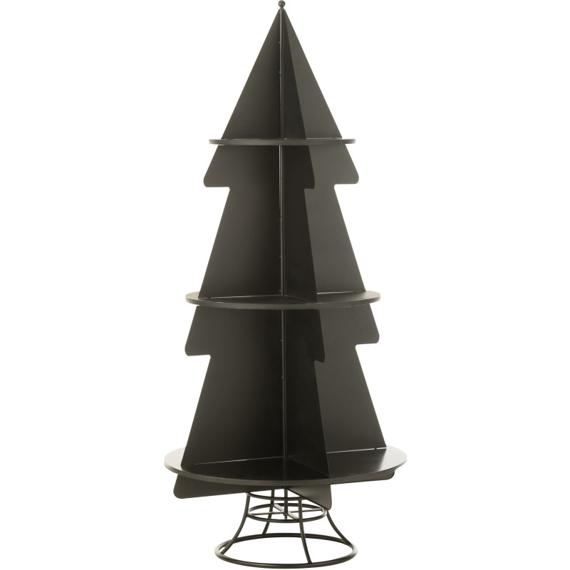 Étagère originale Sapin de Noël 3 niveaux 170 cm en Métal Noir X'mas - 1