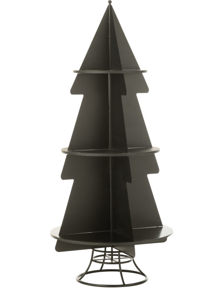 Étagère originale Sapin de Noël 3 niveaux 170 cm en Métal Noir X'mas - 1