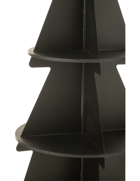 Grande Étagère originale Sapin de Noël 4 niveaux 214 cm en Métal Noir X'mas - 3