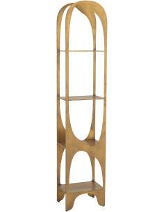 Grande Étagère moderne chic 4 niveaux en Métal Doré Vieilli Var J-Line - 1