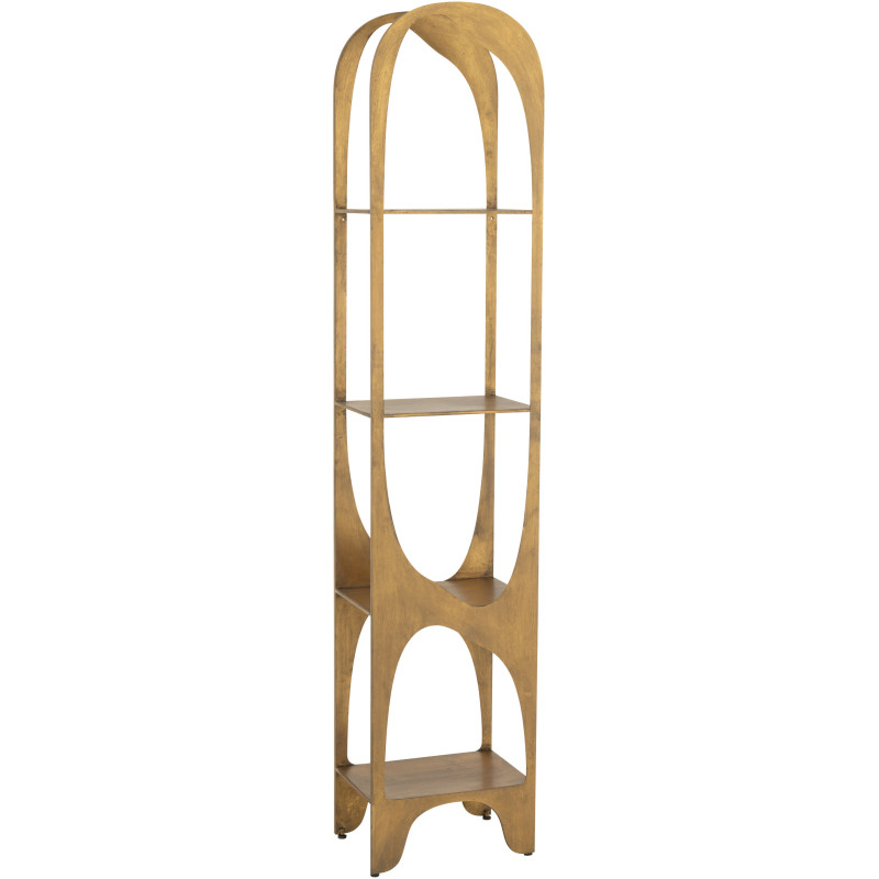 Grande Étagère moderne chic 4 niveaux en Métal Doré Vieilli Var J-Line - 1