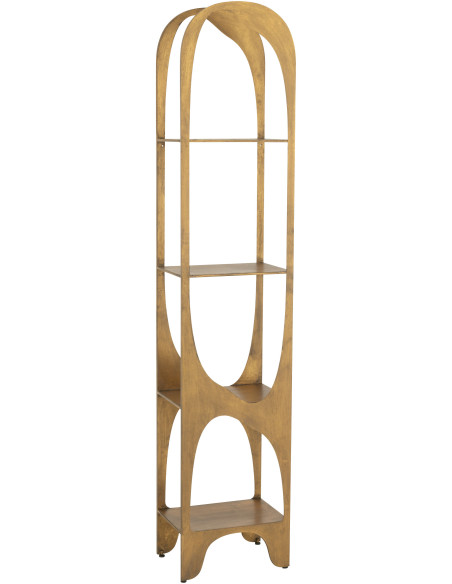 Grande Étagère moderne chic 4 niveaux en Métal Doré Vieilli Var J-Line - 1