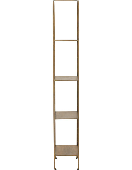 Grande Étagère moderne chic 4 niveaux en Métal Doré Vieilli Var J-Line - 3