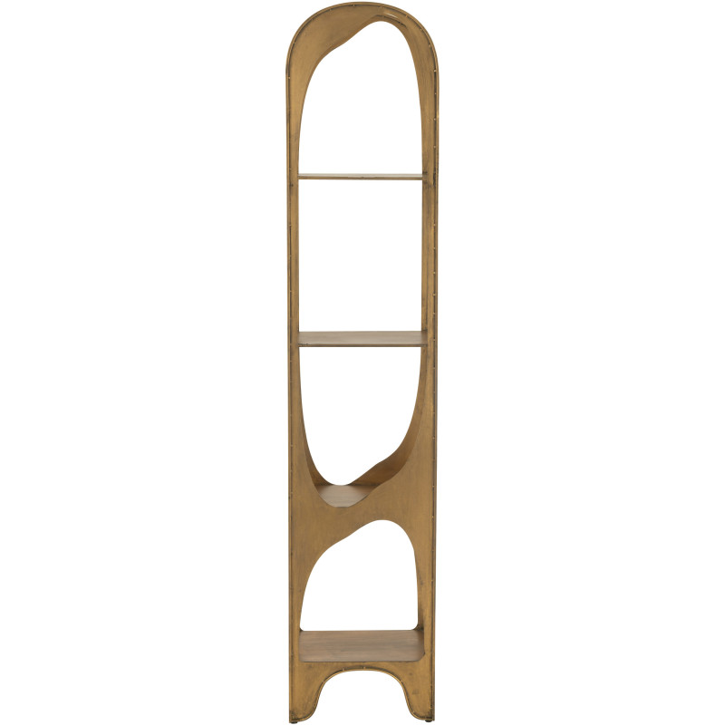 Grande Étagère moderne chic 4 niveaux en Métal Doré Vieilli Var J-Line - 4