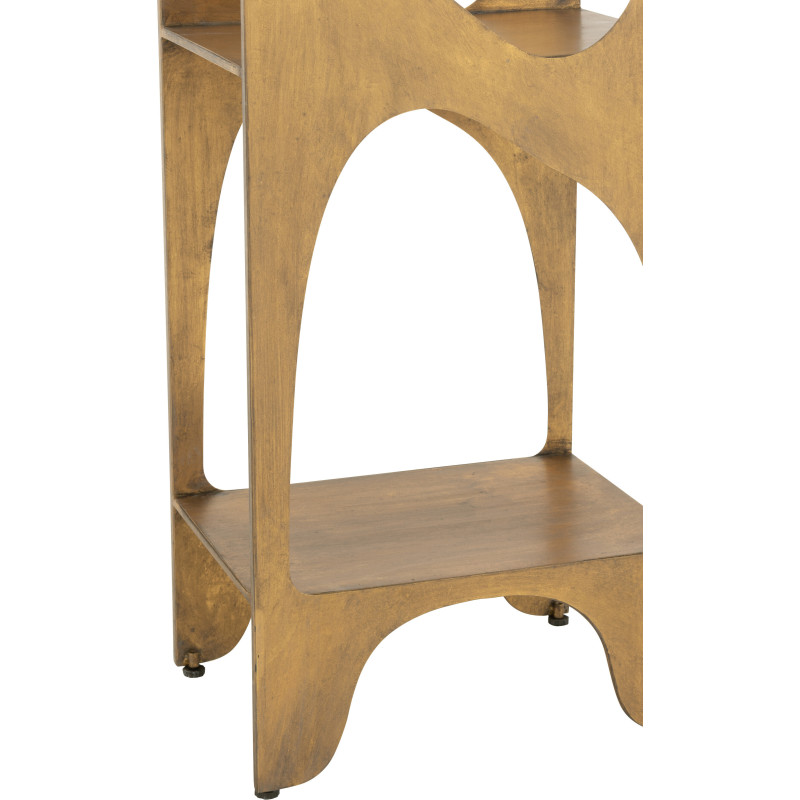 Grande Étagère moderne chic 4 niveaux en Métal Doré Vieilli Var J-Line - 5