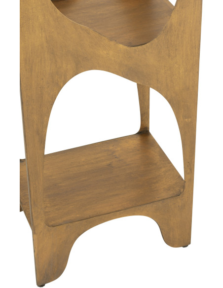 Grande Étagère moderne chic 4 niveaux en Métal Doré Vieilli Var J-Line - 6
