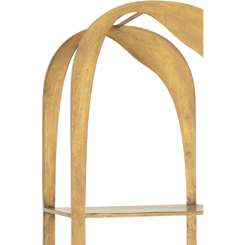 Grande Étagère moderne chic 4 niveaux en Métal Doré Vieilli Var J-Line - 7