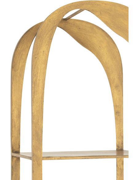 Grande Étagère moderne chic 4 niveaux en Métal Doré Vieilli Var J-Line - 7