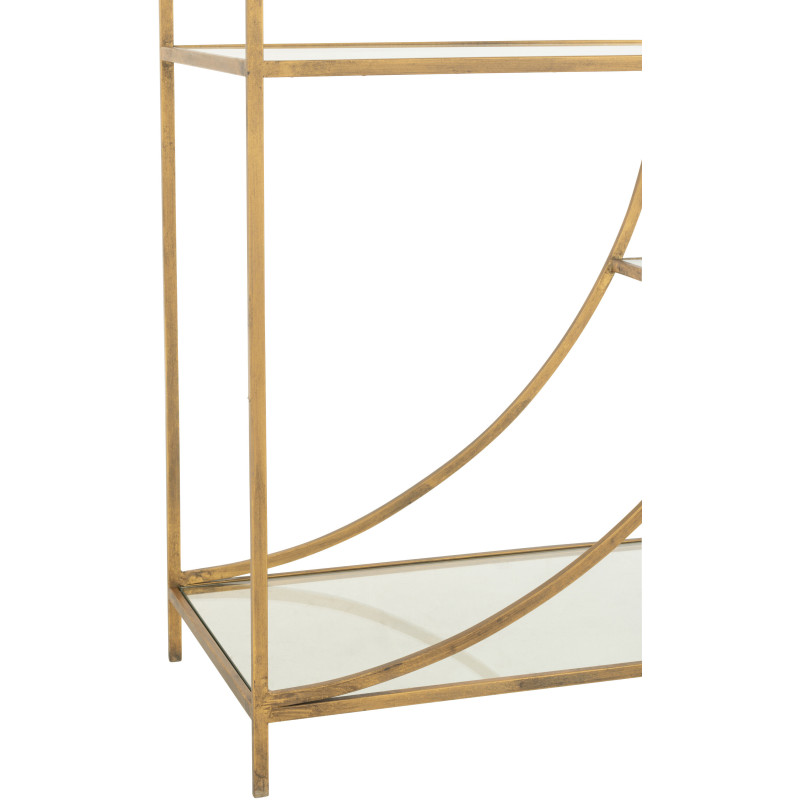 Grande Étagère moderne chic 6 niveaux en Métal Doré Vieilli Verre Transparent Nar - 5