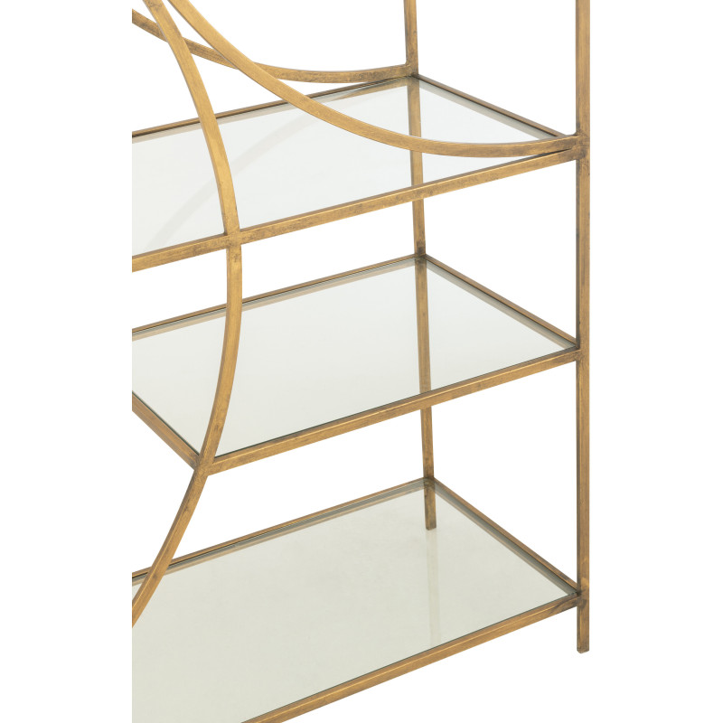 Grande Étagère moderne chic 6 niveaux en Métal Doré Vieilli Verre Transparent Nar - 6