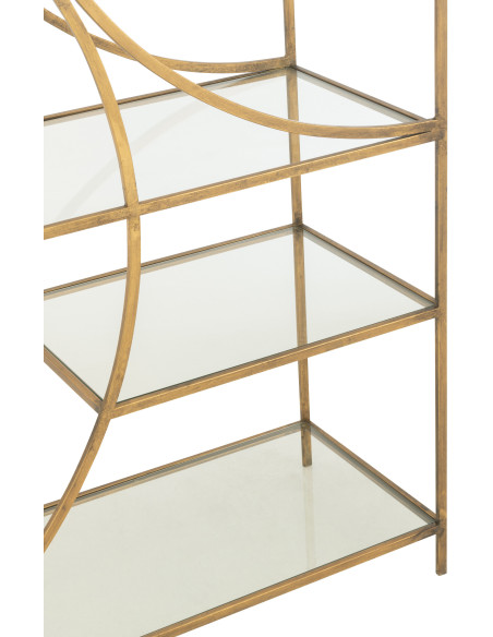 Grande Étagère moderne chic 6 niveaux en Métal Doré Vieilli Verre Transparent Nar - 6