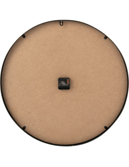 Grande Horloge murale moderne Ronde 60 cm en Bois MDF Noir Rotin Naturel Tressé Timpora - 2