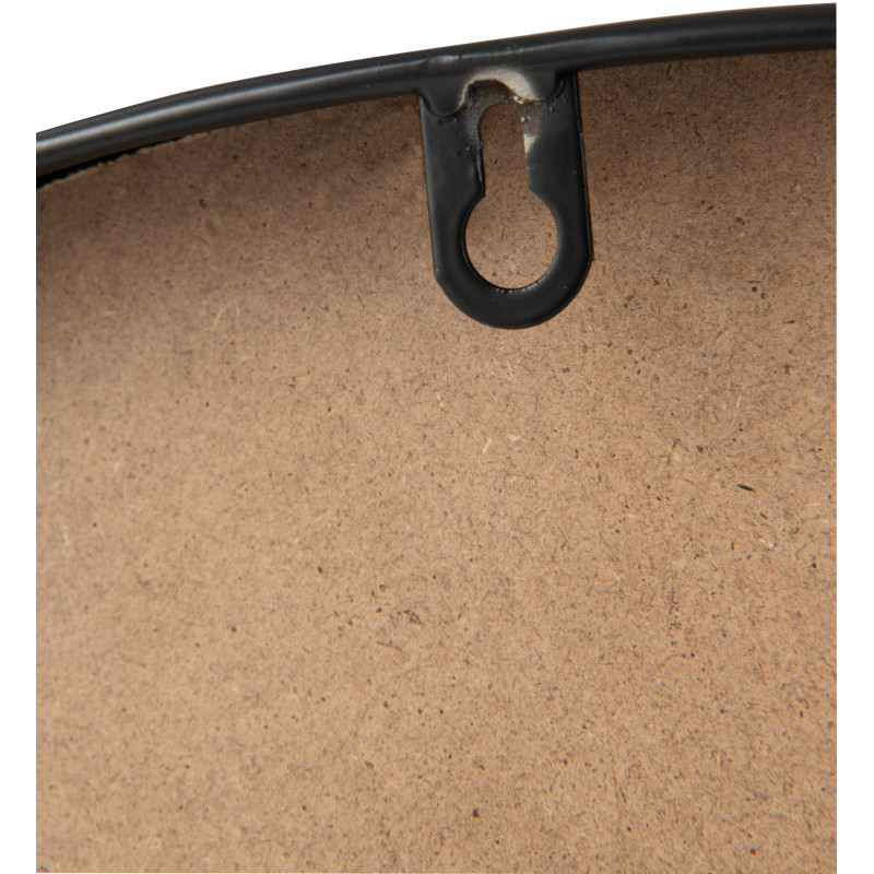 Grande Horloge murale moderne Ronde 60 cm en Bois MDF Noir Rotin Naturel Tressé Timpora - 4