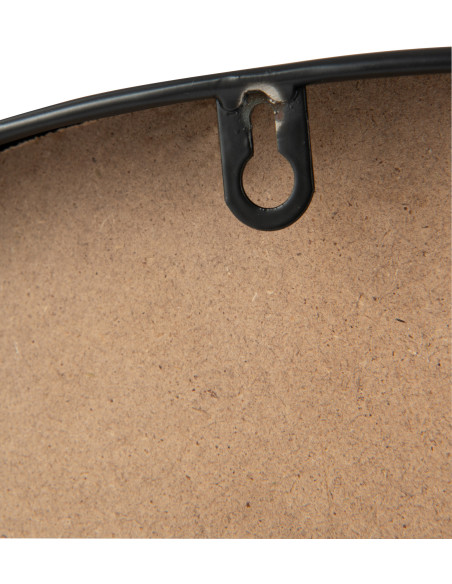 Grande Horloge murale moderne Ronde 60 cm en Bois MDF Noir Rotin Naturel Tressé Timpora - 4