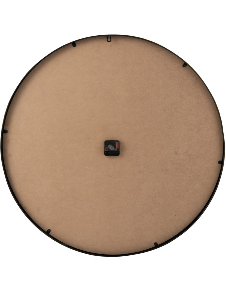 Grande Horloge murale moderne Ronde 80 cm en Bois MDF Noir Rotin Naturel Tressé Timpora - 2