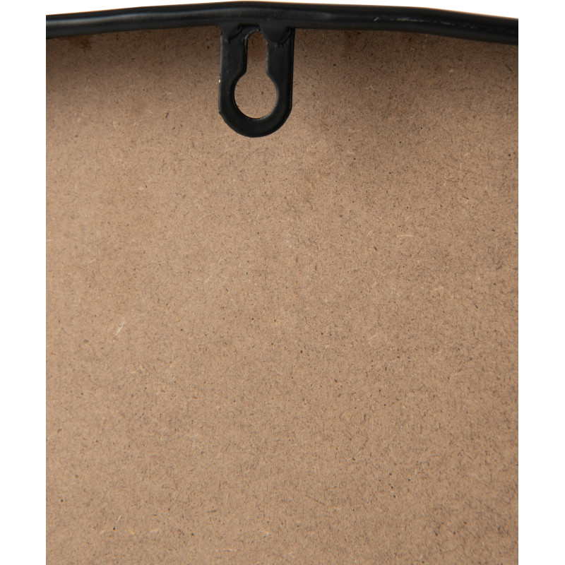 Grande Horloge murale moderne Ronde 80 cm en Bois MDF Noir Rotin Naturel Tressé Timpora - 4