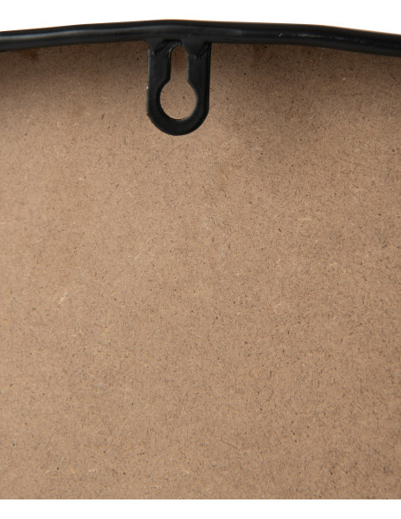 Grande Horloge murale moderne Ronde 80 cm en Bois MDF Noir Rotin Naturel Tressé Timpora - 4