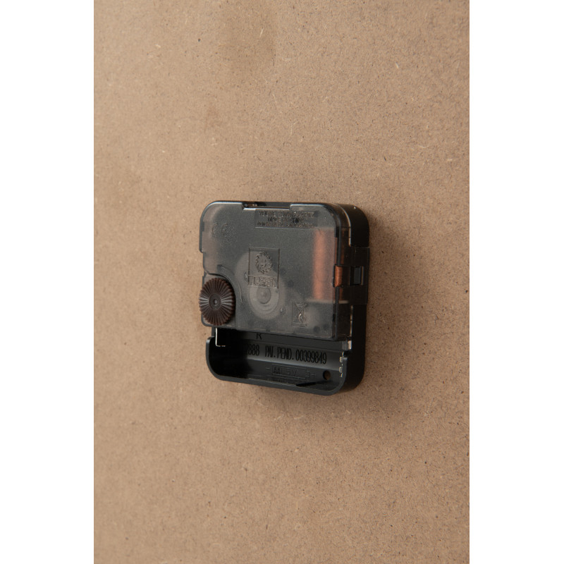 Grande Horloge murale moderne Ronde 80 cm en Bois MDF Noir Rotin Naturel Tressé Timpora - 5