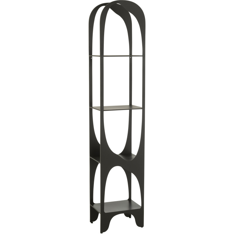 Grande Étagère moderne chic 4 niveaux en Métal Noir Var - 1