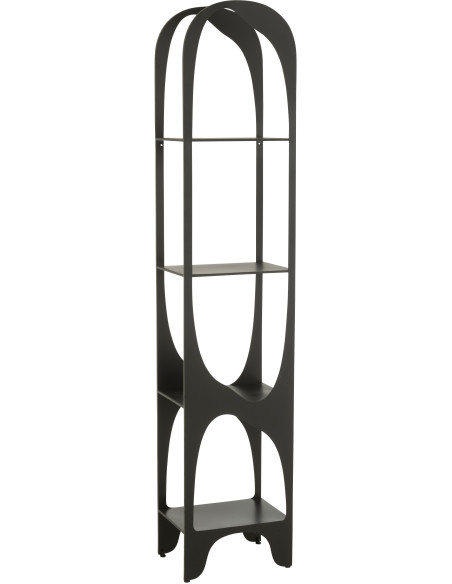 Grande Étagère moderne chic 4 niveaux en Métal Noir Var - 1