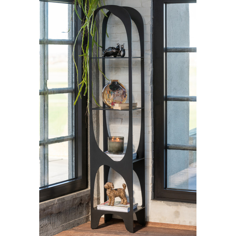 Grande Étagère moderne chic 4 niveaux en Métal Noir Var - 2