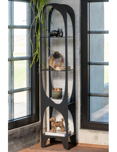 Grande Étagère moderne chic 4 niveaux en Métal Noir Var - 2