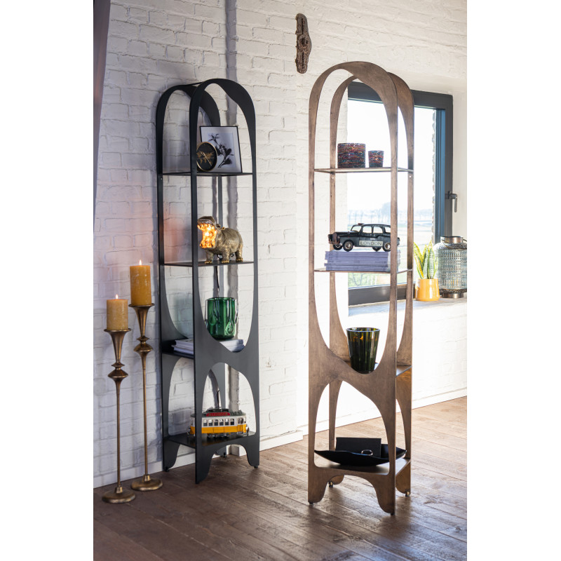 Grande Étagère moderne chic 4 niveaux en Métal Noir Var - 9