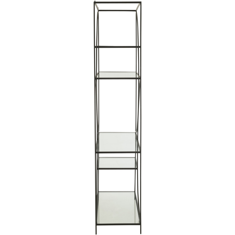 Grande Étagère moderne chic 6 niveaux en Métal Noir Verre Transparent Nar - 4