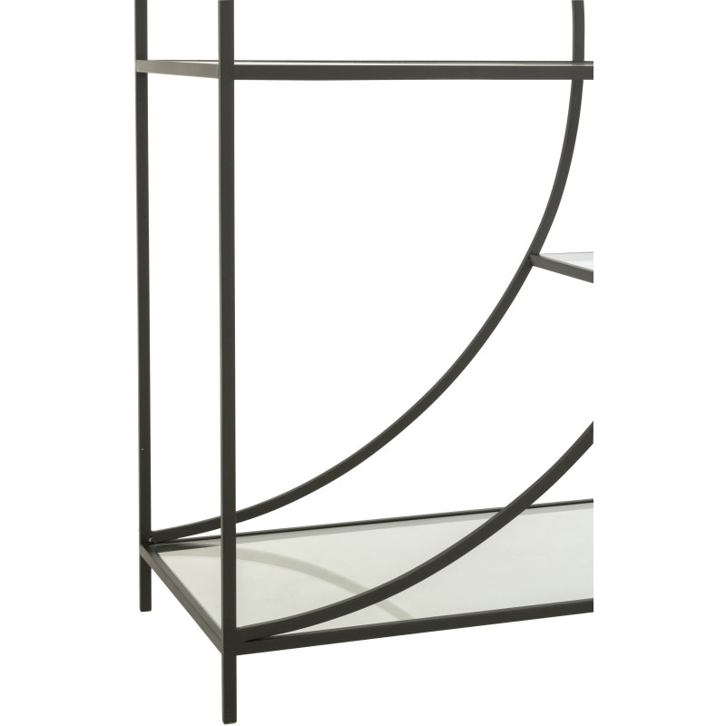Grande Étagère moderne chic 6 niveaux en Métal Noir Verre Transparent Nar - 5