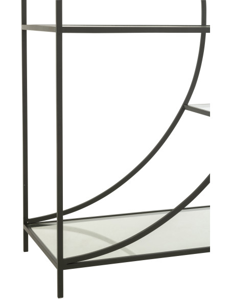 Grande Étagère moderne chic 6 niveaux en Métal Noir Verre Transparent Nar - 5