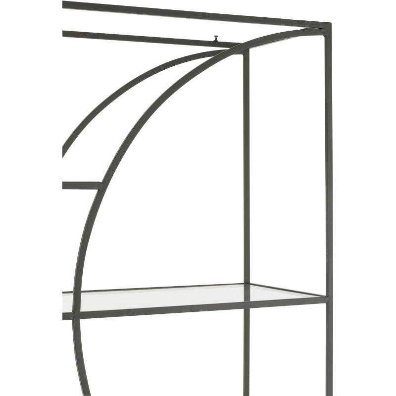 Grande Étagère moderne chic 6 niveaux en Métal Noir Verre Transparent Nar - 7