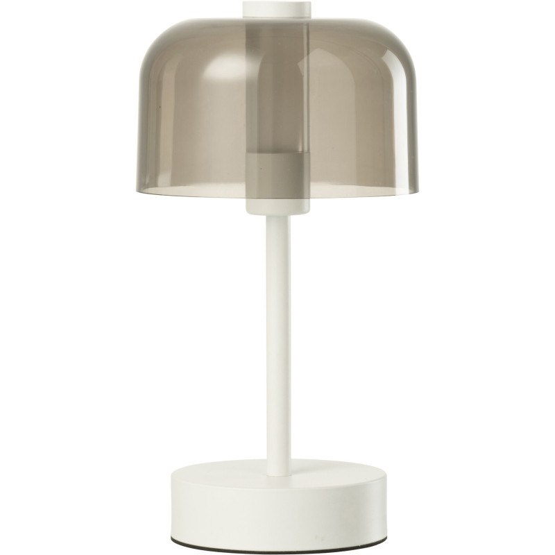 Lampe à poser moderne Tactile sans fil Hauteur 24 cm en Métal Blanc Transparent Woa - 1