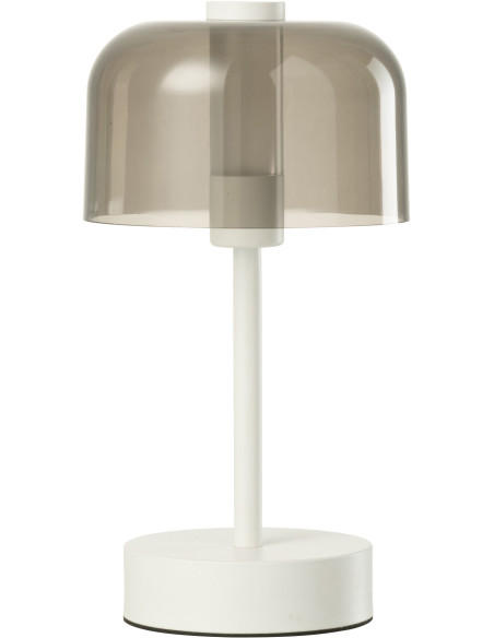 Lampe à poser moderne Tactile sans fil Hauteur 24 cm en Métal Blanc Transparent Woa - 1