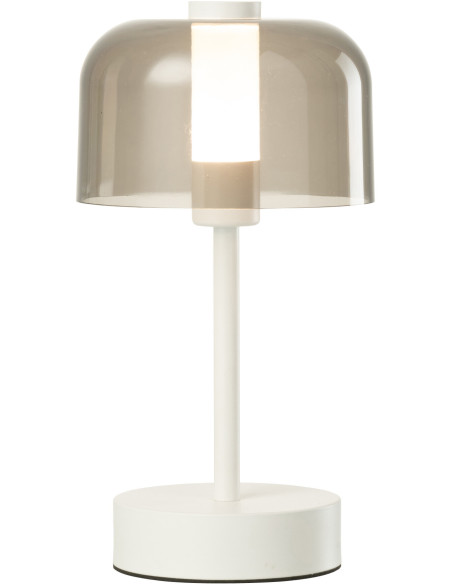 Lampe à poser moderne Tactile sans fil Hauteur 24 cm en Métal Blanc Transparent Woa - 2