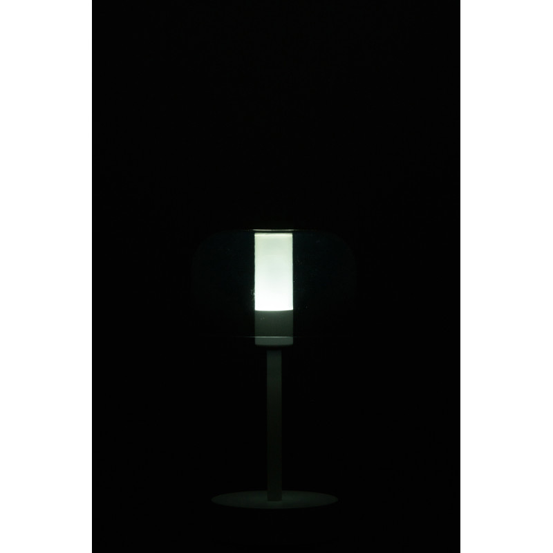 Lampe à poser moderne Tactile sans fil Hauteur 24 cm en Métal Blanc Transparent Woa - 3