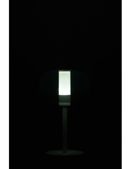 Lampe à poser moderne Tactile sans fil Hauteur 24 cm en Métal Blanc Transparent Woa - 3