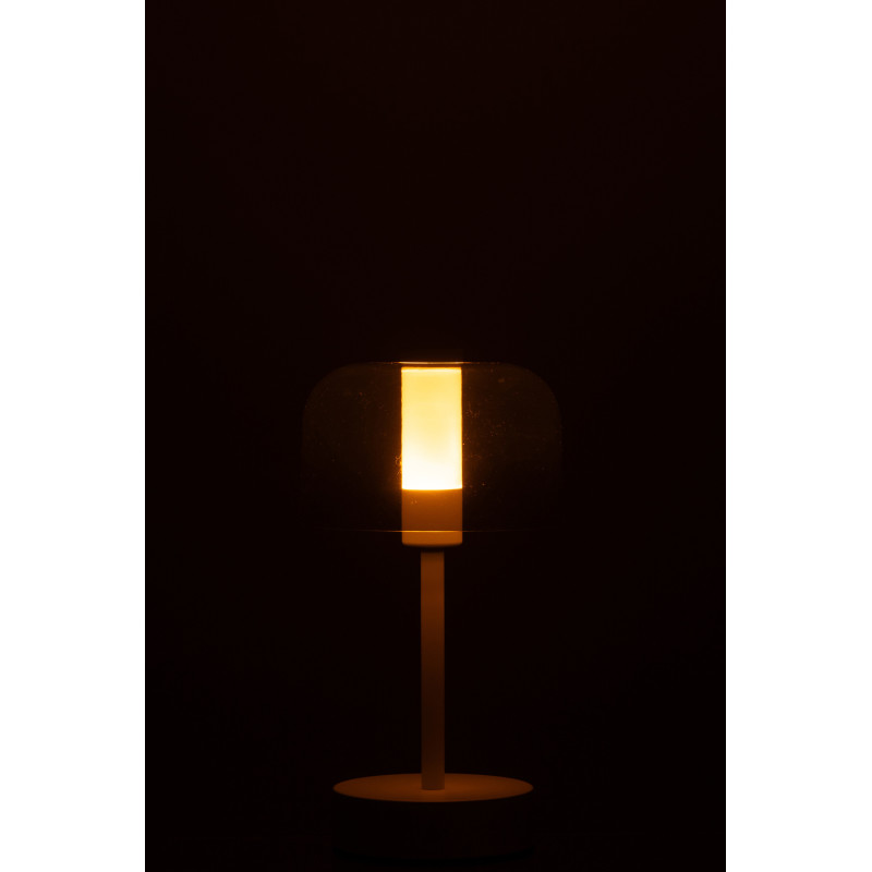 Lampe à poser moderne Tactile sans fil Hauteur 24 cm en Métal Blanc Transparent Woa - 4