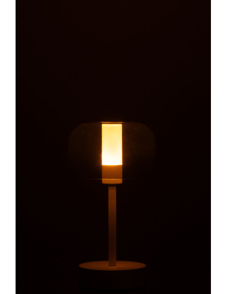 Lampe à poser moderne Tactile sans fil Hauteur 24 cm en Métal Blanc Transparent Woa - 4