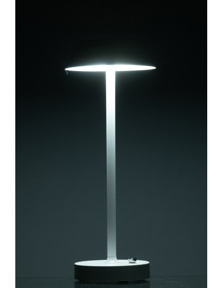 Lampe à poser sans fil moderne chic Hauteur 31 cm en Métal Blanc Noé - 3